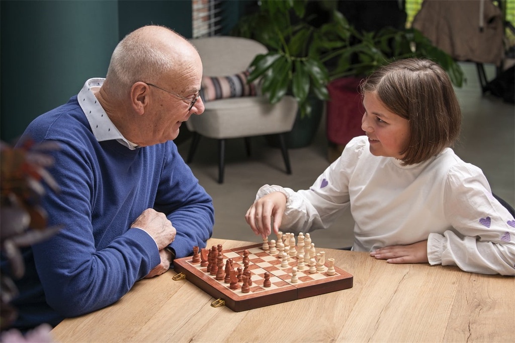 Ajedrez Plegable de Madera de Fresno 30x30 cm