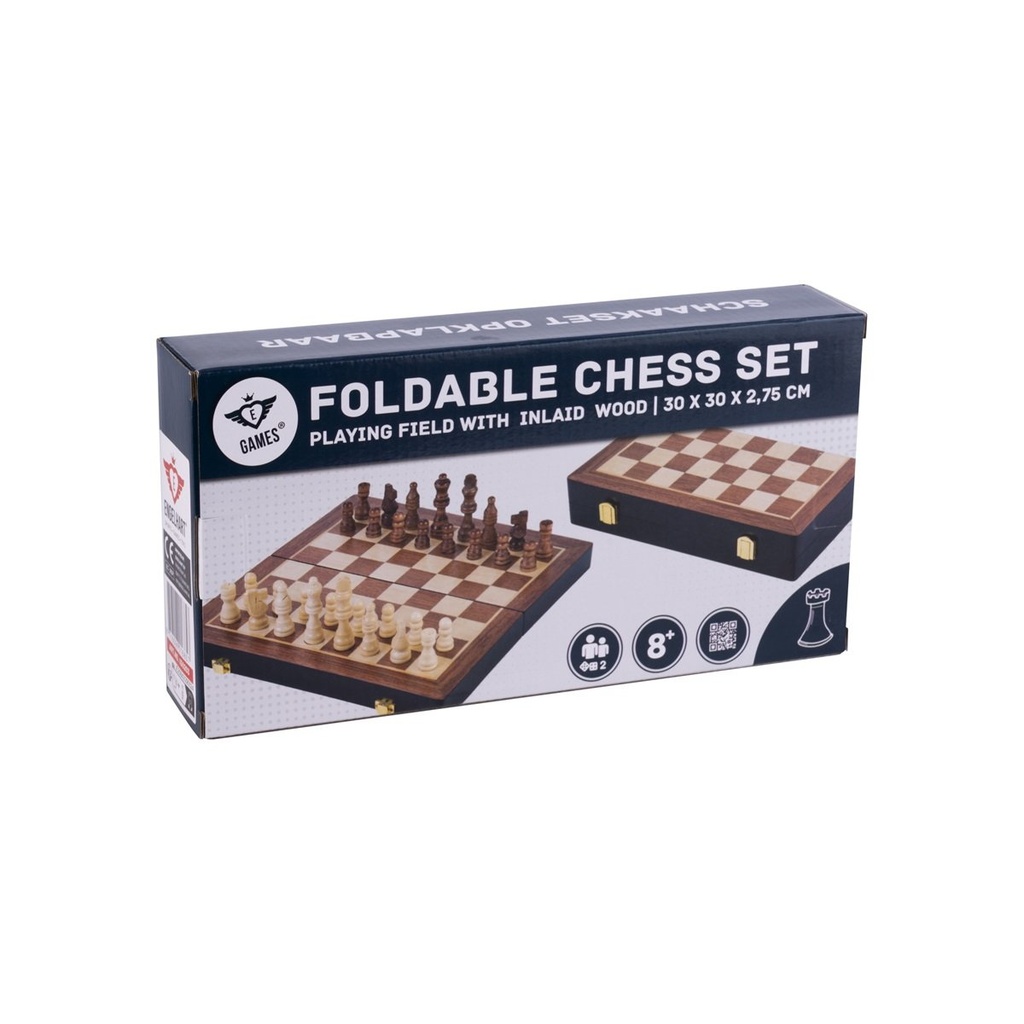 Ajedrez Plegable de Madera de Fresno 30x30 cm