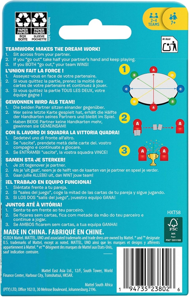 UNO Teams juego de cartas por equipos