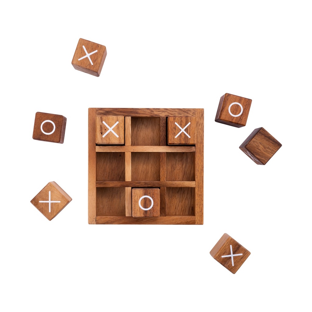 Tres en Raya de Madera – Juego de Estrategia Clásico para Profesionales