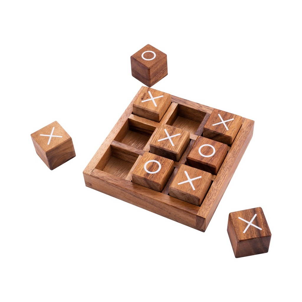 Tres en Raya de Madera – Juego de Estrategia Clásico para Profesionales