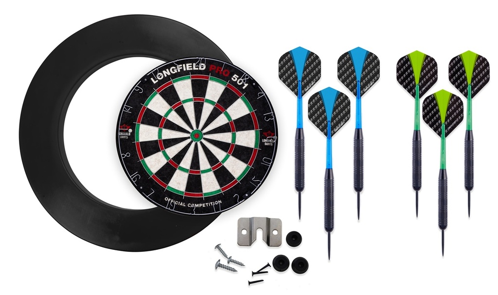 Diana de dardos profesional Longfield PRO501 - de sisal, con Protector PU y 2 Sets de Dardos