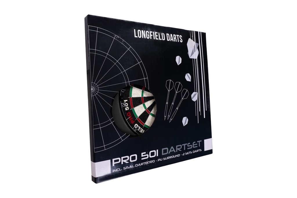 Diana de dardos profesional Longfield PRO501 - de sisal, con Protector PU y 2 Sets de Dardos