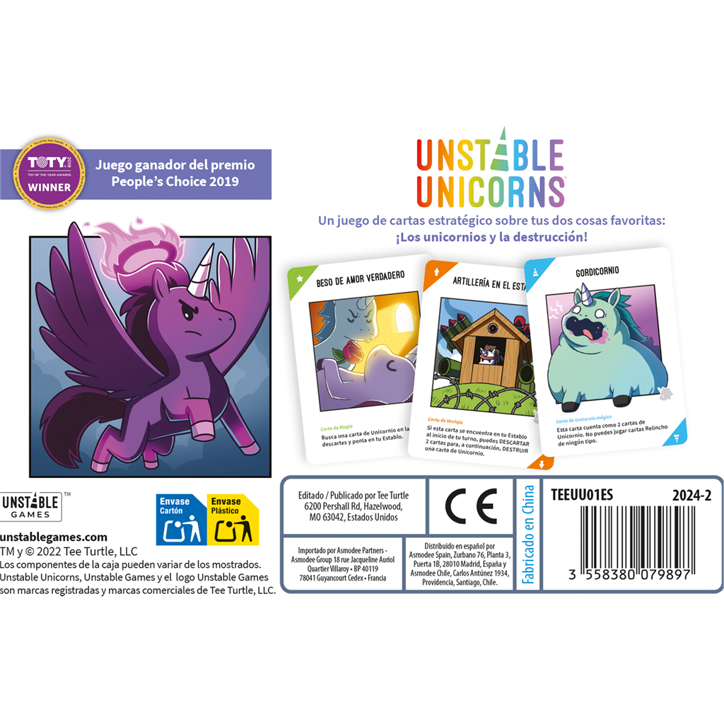 Unstable Unicorns: juego de cartas estratégico de unicornios y caos (8+)