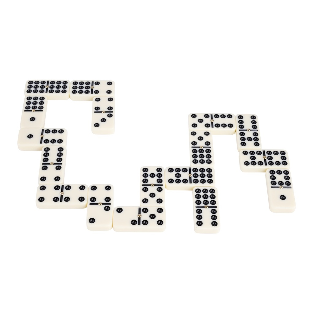 Domino Doble 9 Grande con Spinners: Fichas jumbo en caja de madera