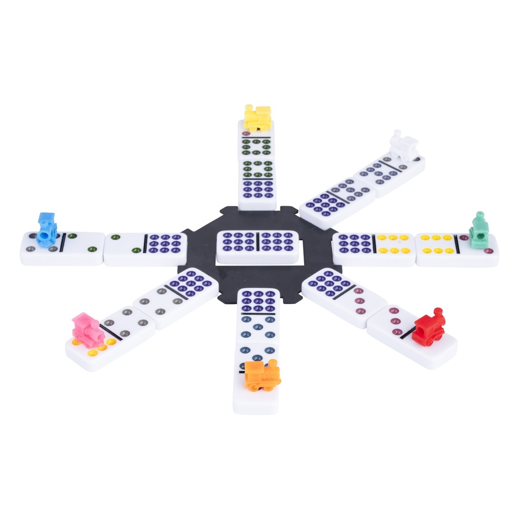 Domino Doble 9 Mexican Train: Dominó con trenes y estación (55 fichas)