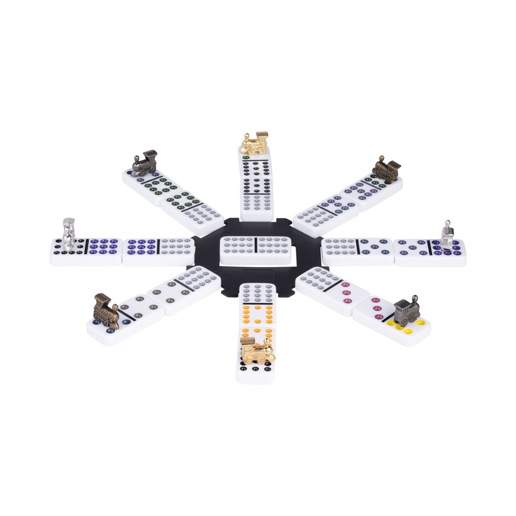 Dominó Mexican Train Doble 12 maletín aluminio negro