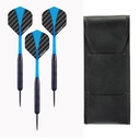 Dardos Longfield steeltip 23 g negros (barril coated) con estuche