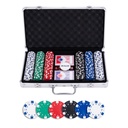 Set de póker 300 fichas 11,5 g con maletín aluminio, 2 barajas y dados