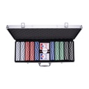 Set de Póker 500 "Standard" – 500 fichas de 11,5 g + 2 barajas + 3 botones de crupier + 5 dados + estuche metálico