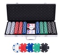 Set de Póker 500 "Standard" – 500 fichas de 11,5 g + 2 barajas + 3 botones de crupier + 5 dados + estuche metálico