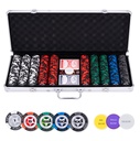 Set de Póker 500 Fichas 14 g en Maletín Metálico Plateado – “Low Stakes” Profesional