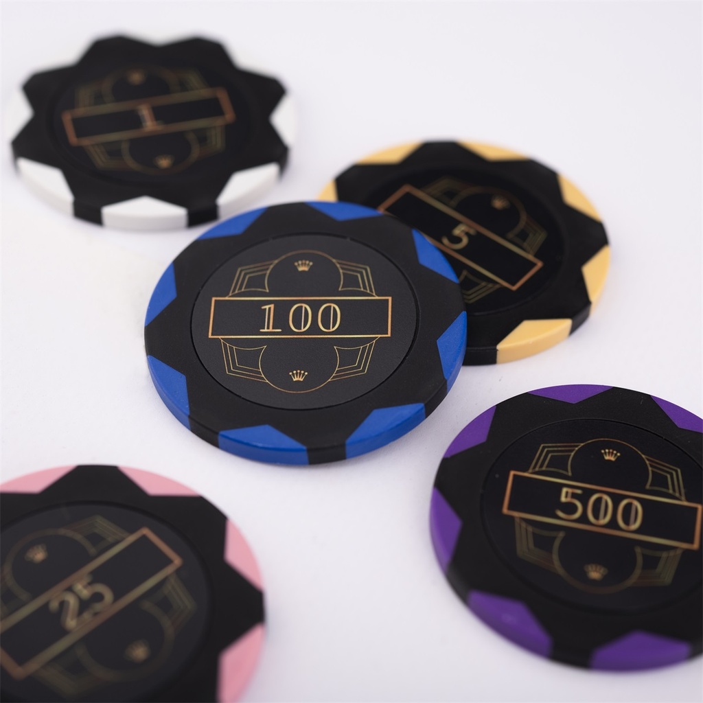 Set de Póker en Maletín Negro – 300 Fichas (14 g) con Valores Numerados