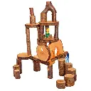 Forest Blocks oiled, 36 pcs, round bottom bag