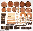 Forest Blocks oiled, 72 pcs, net bag