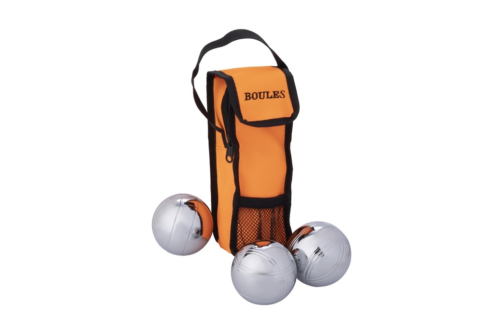 Boules tasje voor 3 ballen, kleur oranje