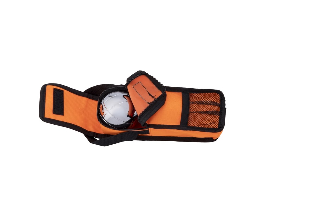 Boules tasje voor 3 ballen, kleur oranje