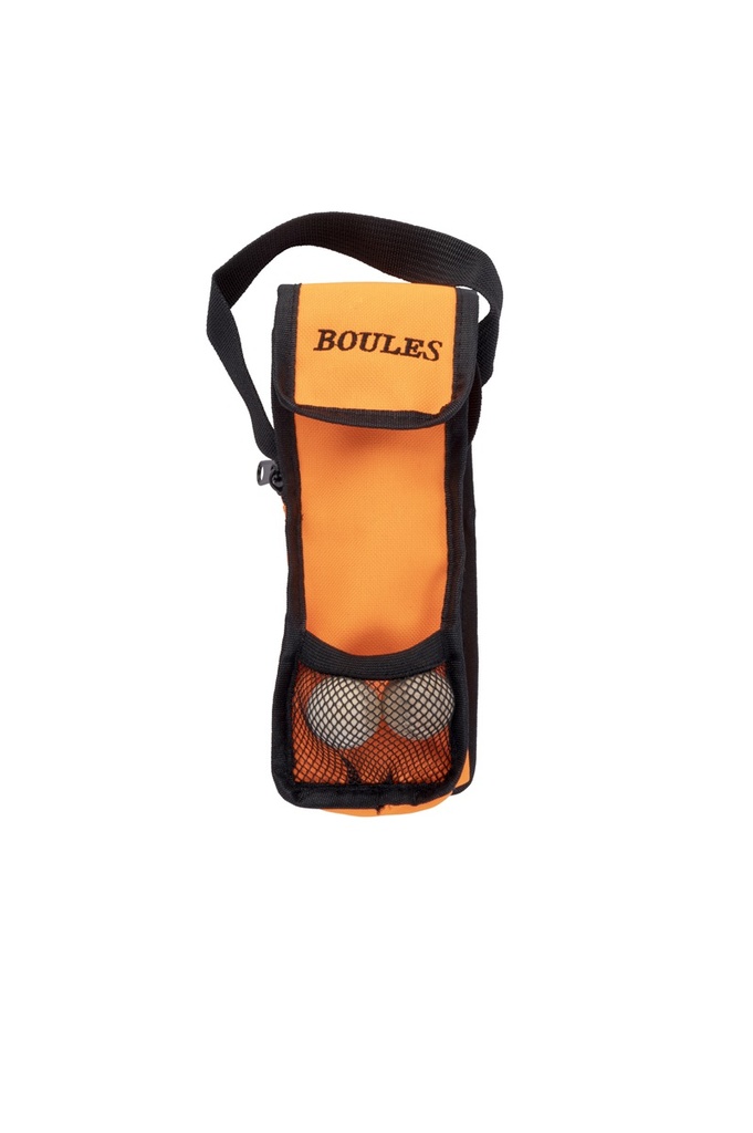 Boules tasje voor 3 ballen, kleur oranje