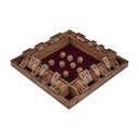 Shut the Box 4 jugadores nogal 29 cm: juego de dados clásico de madera