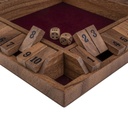 Shut the Box 4 jugadores nogal 29 cm: juego de dados clásico de madera