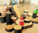 ecoBlocks Magic Wood Oiled EB36-rd: 36 bloques madera en bolsa red (3+)