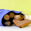 ecoBlocks Magic Wood Oiled EB36-rd: 36 bloques madera en bolsa red (3+)