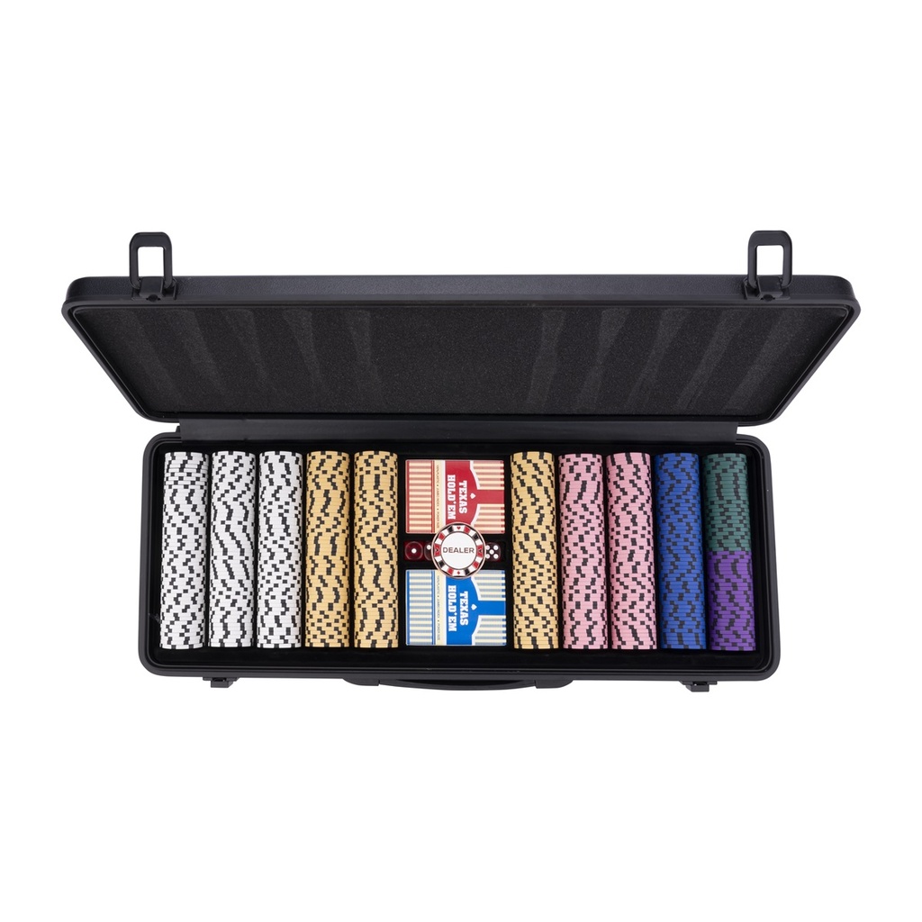 Pokerset profesional 500 fichas 14 g en maletín negro aluminio