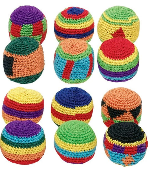 Bola de malabar de ganchillo: kick-ball ligera para coordinación (6+)