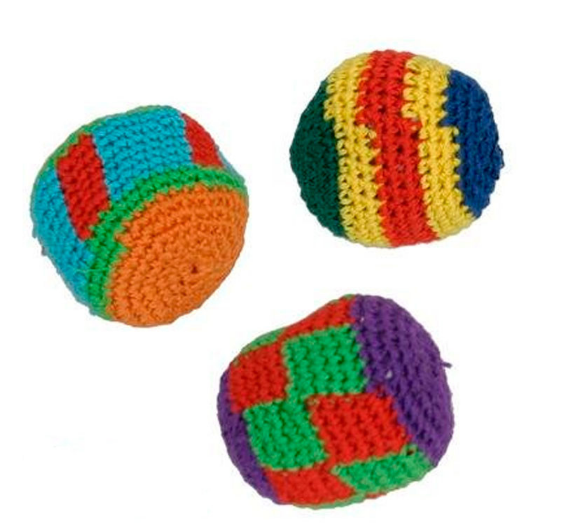 Bola de malabar de ganchillo: kick-ball ligera para coordinación (6+)