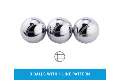 Set de 3 bolas de petanca Engelhart con bolsa negra y medidor