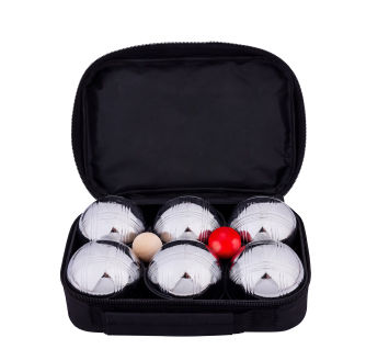 Set de 6 bolas de petanca Engelhart con bolsa negra y medidor