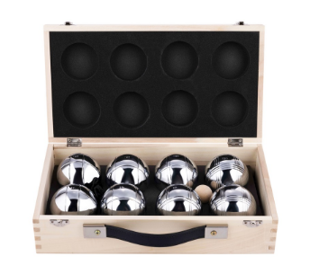 Set de 8 bolas de petanca Engelhart en maletín de madera