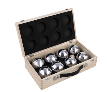 Set de 8 bolas de petanca Engelhart en maletín de madera