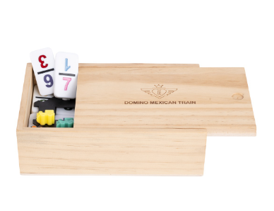 Dominó Mexican Train Doble 9 en caja de madera para grupos