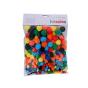Pompones de colores y medidas surtidas