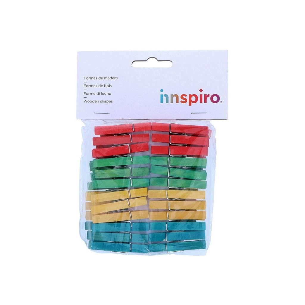Pinzas de madera pequeñas de colores