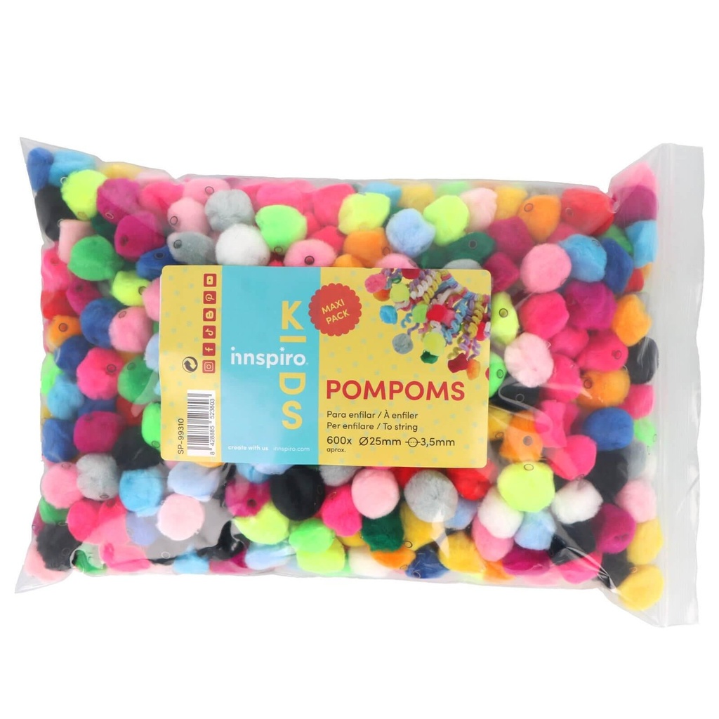Pompones para enfilar de 25 mm