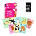 Taco, Vuelta, Cabra, Queso, Pizza –  Juego de Cartas Familiar y Divertido +8 Años | Versión Avanzada con Reglas Locas | Juego Rápido, Portable y Hilarante | De 3 a 8 Jugadores