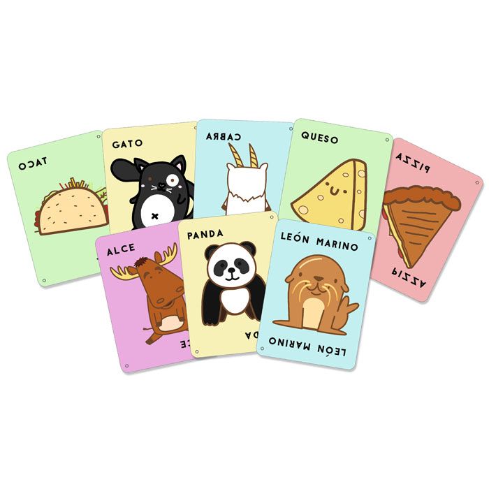 Taco, Vuelta, Cabra, Queso, Pizza –  Juego de Cartas Familiar y Divertido +8 Años | Versión Avanzada con Reglas Locas | Juego Rápido, Portable y Hilarante | De 3 a 8 Jugadores