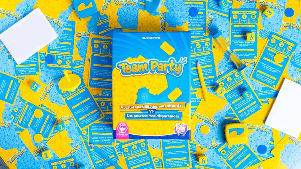 Team Party – Juego de Mesa de Pruebas Locas para Grupos Grandes, + 7 años, hasta 18 jugadores