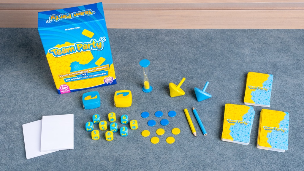 Team Party – Juego de Mesa de Pruebas Locas para Grupos Grandes, + 7 años, hasta 18 jugadores