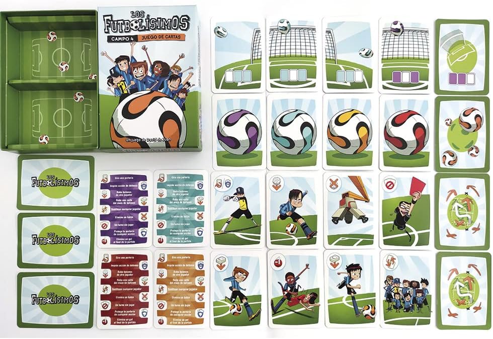 Los Futbolísimos: (+ Expansión Los Futbolísimos con La Roja) Campo 4 – Juego de Cartas Infantil y Familiar | 2-4 Jugadores | +7 Años | 90 Cartas | Basado en la Saga Literaria de Roberto Santiago