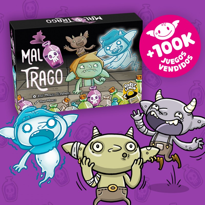 Mal trago – Juego de cartas party para grupos grandes, + 8 años, de 4 a 10 jugadores