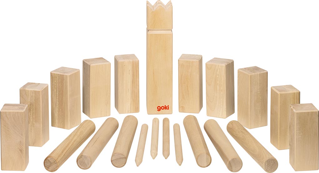 Kubb – Juego de Exterior de Estrategia Vikinga con Madera Natural | Desde 6 Años, Grupos Grandes | Ideal para Dinámicas de Campo, Actividades Históricas y Animación al Aire Libre