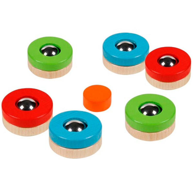 Petanca de mesa Puckfire de madera: juego de puntería y precisión (6+)