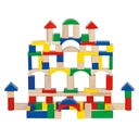 Barril de construcción: 100 bloques de madera multicolor con almacenaje (3+)