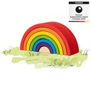 Arco iris Waldorf pequeño 6 piezas - Juego de construcció de Madera Multicolor, Estimula la Imaginación y la Coordinación, Perfecto para Infancia a Partir de 1 Año, Diseño Compacto y Portátil
