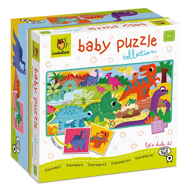 Ludattica Baby Puzzle Collection Dinosaures: puzle infantil a doble cara 32 peces (2+)