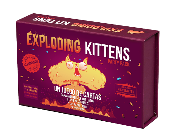 Exploding Kittens, Party Pack – Versió Ampliada per a Grups Grans amb Humor Irreverent | Des de 7 Anys, fins a 10 Jugadors | Ideal per a Activitats Desinhibides en Partits Juvenils