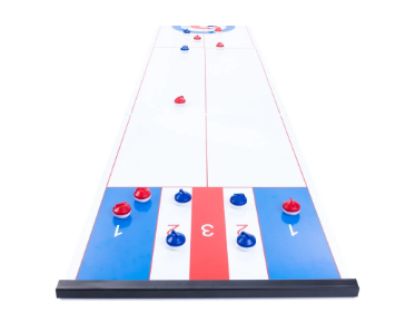 Shuffleboard magnètic: curling de taula reversible 180 cm amb discs (7+)
